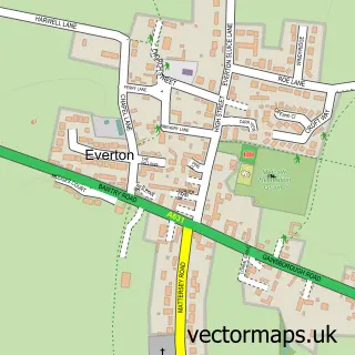 Street map sample of Everton, Nottinghamshire