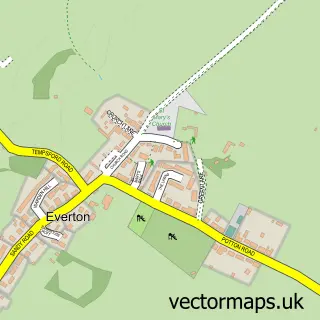 Street map sample of Everton, Bedfordshire