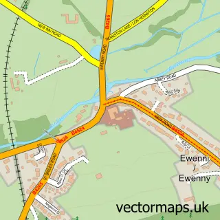 Street map sample of Ewenny, South Glamorgan