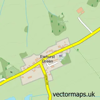 Street map sample of Ewhurst Green, East Sussex