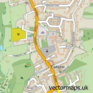 Street map sample of Ewhurst, Surrey