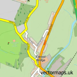 Street map sample of Ewood Bridge, Lancashire