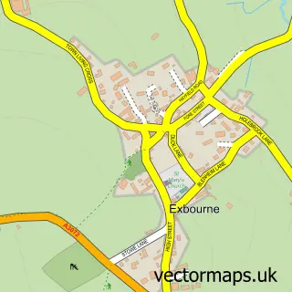 Street map sample of Exbourne, Devon