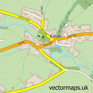 Street map sample of Exford, Somerset
