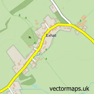 Street map sample of Exhall, Warwickshire