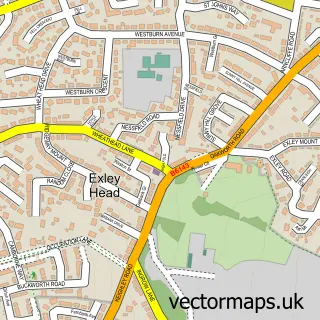 Street map sample of Exley Head, West Yorkshire