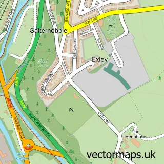 Street map sample of Exley, West Yorkshire