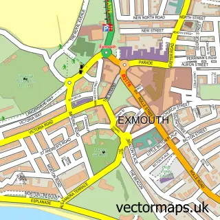 Street map sample of Exmouth, Devon