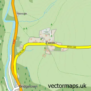 Street map sample of Exton, Somerset