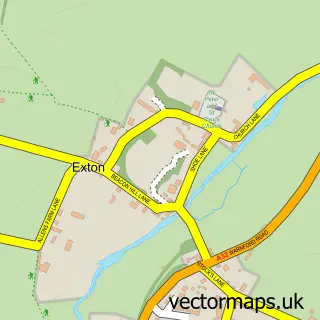 Street map sample of Exton, Hampshire