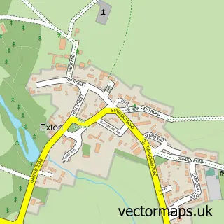 Street map sample of Exton, Rutland