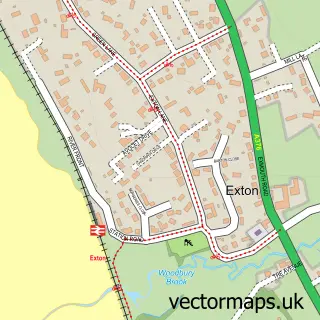 Street map sample of Exton, Devon