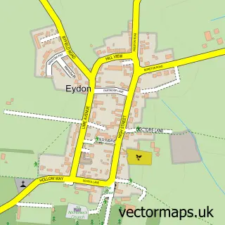 Street map sample of Eydon, Northamptonshire