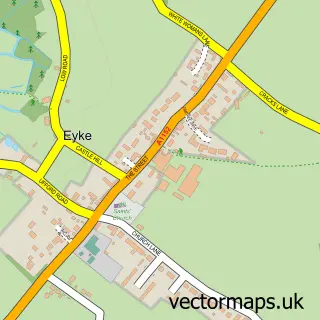 Street map sample of Eyke, Suffolk