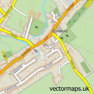 Street map sample of Eynsford, Kent