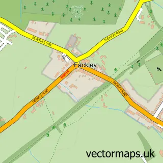 Street map sample of Fackley, Nottinghamshire