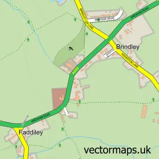 Street map sample of Faddiley, Cheshire