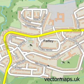 Street map sample of Faifley, Dunbartonshire