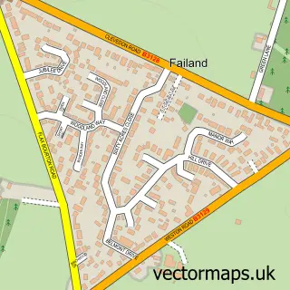 Street map sample of Failand, Somerset
