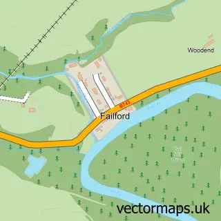 Street map sample of Failford, Ayrshire and Arran