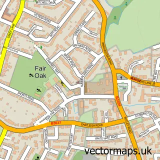 Street map sample of Fair Oak, Hampshire