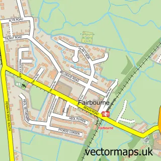 Street map sample of Fairbourne, Gwynedd