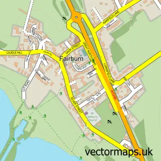 Street map sample of Fairburn, North Yorkshire