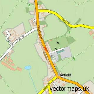 Street map sample of Fairfield, Worcestershire