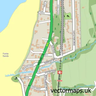 Street map sample of Fairlie, Ayrshire and Arran