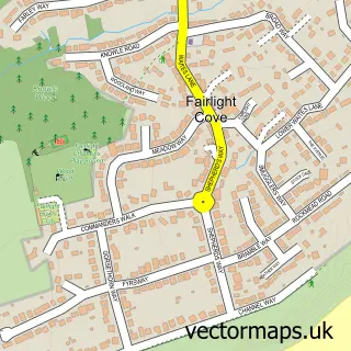 Street map sample of Fairlight, East Sussex