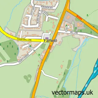 Street map sample of Falfield, Gloucestershire