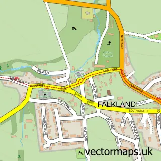 Street map sample of Falkland, Fife