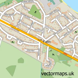 Street map sample of Fallin, Stirling and Falkirk