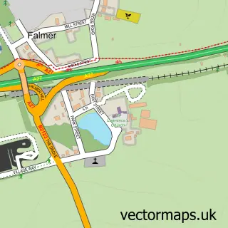 Street map sample of Falmer, East Sussex