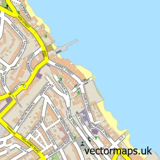 Street map sample of Falmouth, Cornwall