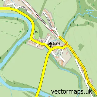 Street map sample of Falstone, Northumberland