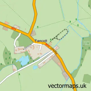 Street map sample of Fancott, Bedfordshire