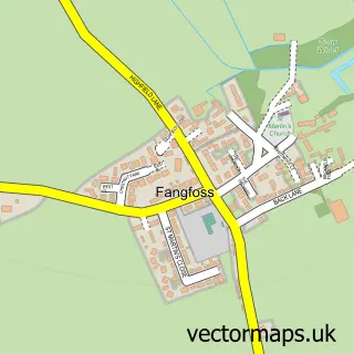 Street map sample of Fangfoss, East Riding of Yorkshire