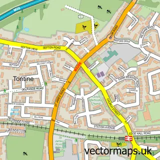 Street map sample of Far Moor, Greater Manchester