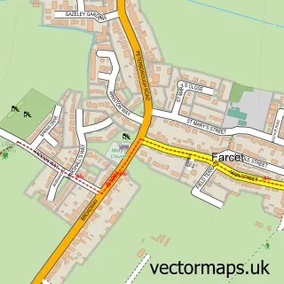 Street map sample of Farcet, Cambridgeshire