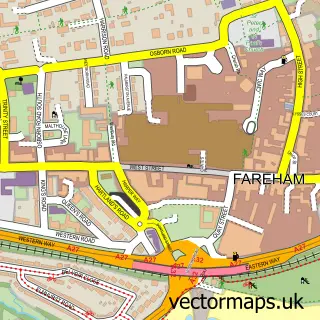 Street map sample of Fareham, Hampshire