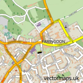 Street map sample of Faringdon, Oxfordshire