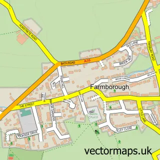 Street map sample of Farmborough, Somerset