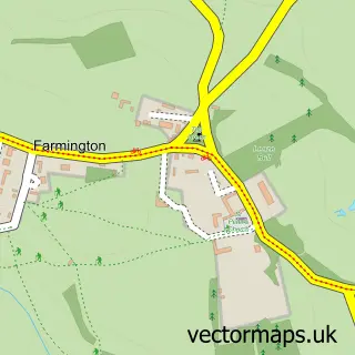 Street map sample of Farmington, Gloucestershire