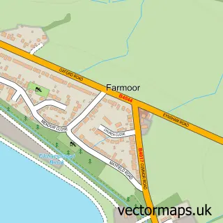 Street map sample of Farmoor, Oxfordshire
