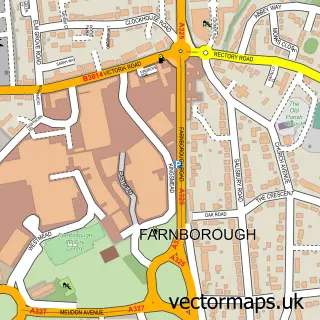 Street map sample of Farnborough, Hampshire