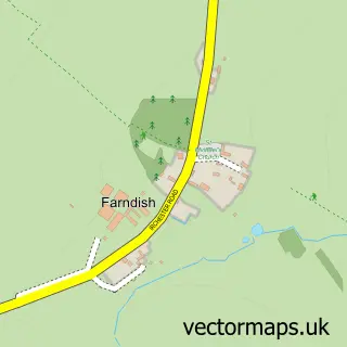 Street map sample of Farndish, Bedfordshire