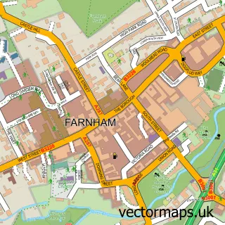 Street map sample of Farnham, Surrey