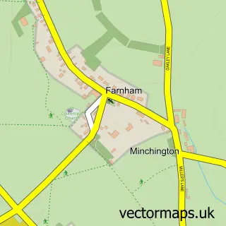 Street map sample of Farnham, Dorset