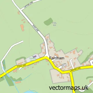 Street map sample of Farnham, North Yorkshire